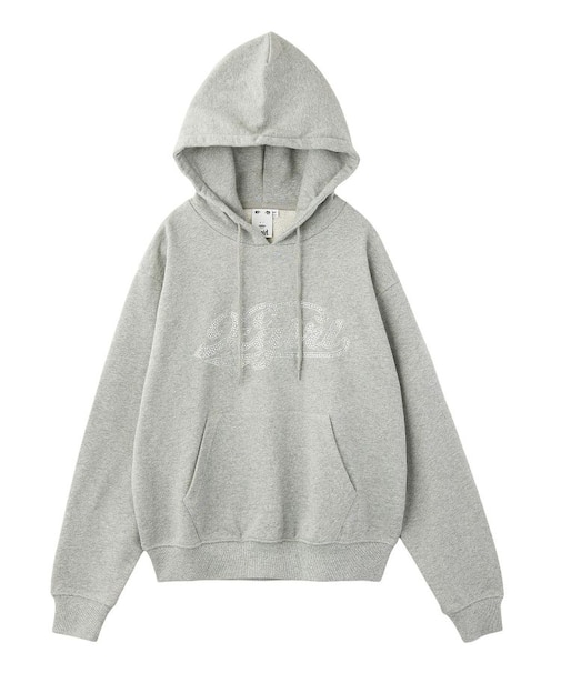 RHINESTONE CURSIVE LOGO SWEAT HOODIE