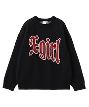 SCRATCHED LOGO JACQUARD KNIT TOP