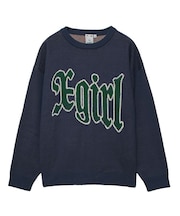 SCRATCHED LOGO JACQUARD KNIT TOP