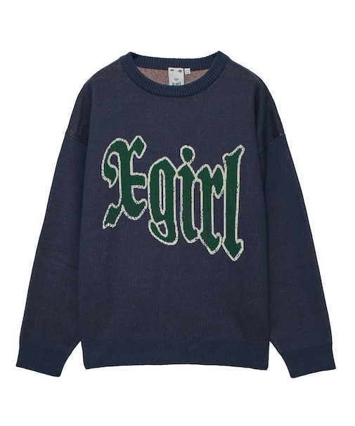 SCRATCHED LOGO JACQUARD KNIT TOP