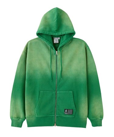 OVERDYED ZIP UP SWEAT HOODIE