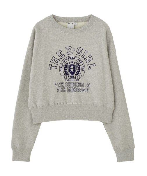 COLLEGE LOGO COMPACT SWEAT TOP