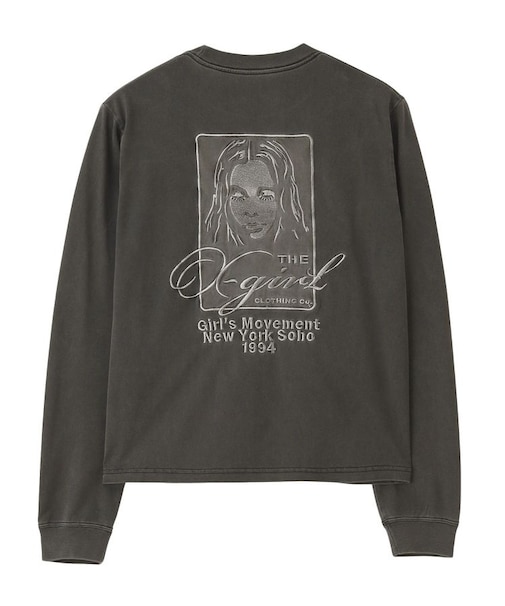 PIGMENT DYED FACE AND LOGO SQUARE PATCH L/S TEE