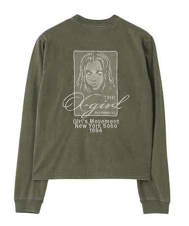 PIGMENT DYED FACE AND LOGO SQUARE PATCH L/S TEE