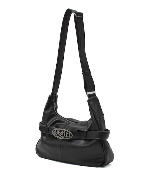 OVAL LOGO CLASP FAUX LEATHER SHOULDER BAG｜エックスガールの通販