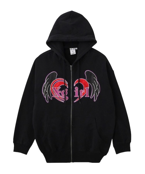トップス X-girl HEART AND WING ZIP UP SWEATHOODIE HEART AND WING ZIP UP SWEAT HOODIE｜エックスガールの通販｜&mall