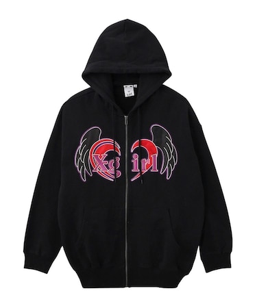 HEART AND WING ZIP UP SWEAT HOODIE