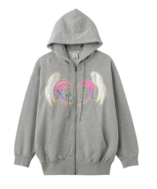 HEART AND WING ZIP UP SWEAT HOODIE