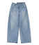 ASYMMETRIC WAIST BARREL LEG DENIM PANTS