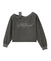 FADED LAYERED SHOULDER SWEAT TOP