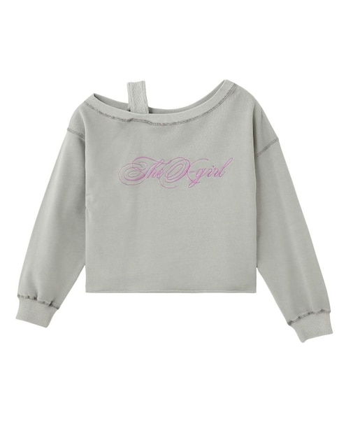 FADED LAYERED SHOULDER SWEAT TOP