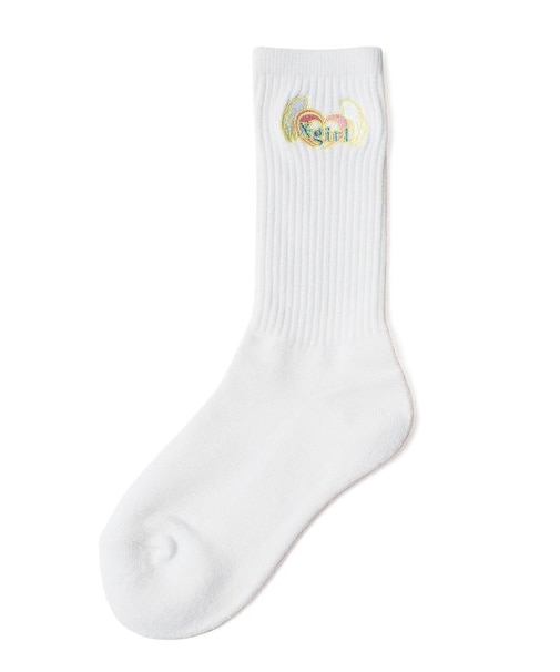HEART AND WING EMBROIDERED SOCKS