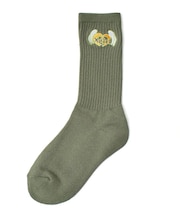 HEART AND WING EMBROIDERED SOCKS