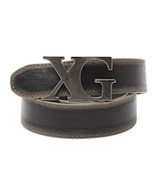 XG EMBLEM CLASP FAUX LEATHER BELT