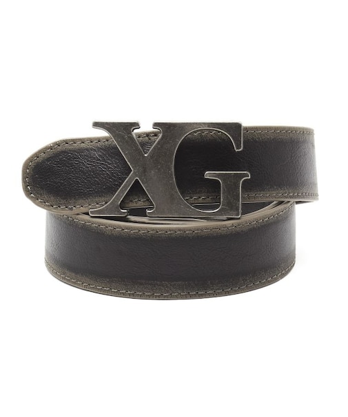 XG EMBLEM CLASP FAUX LEATHER BELT
