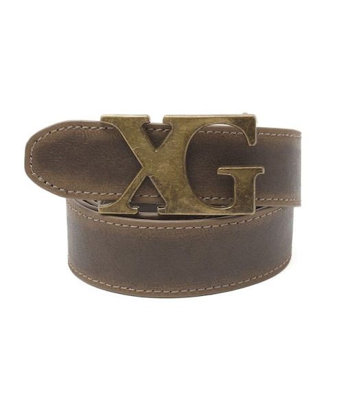 小物 LEATHER BELT X XG EMBLEM CLASP FAUX LEATHER BELT｜エックスガールの通販｜&mall