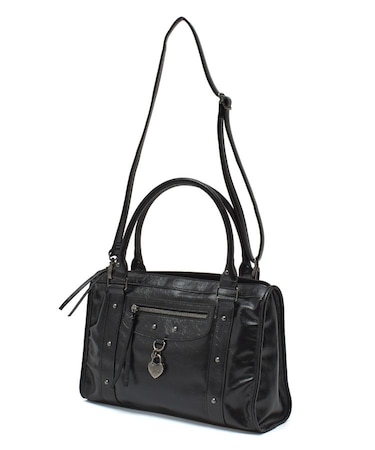 HEART PADLOCK FAUX LEATHER 2WAY BAG