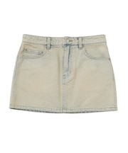 CURSIVE LOGO DENIM MINI SKIRT