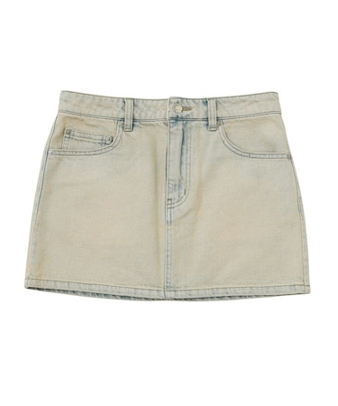 CURSIVE LOGO DENIM MINI SKIRT