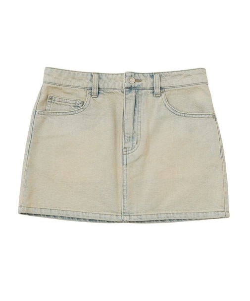 CURSIVE LOGO DENIM MINI SKIRT