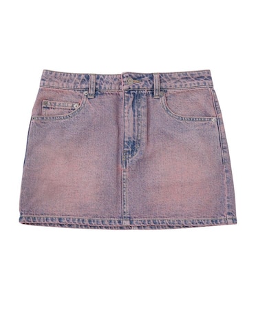 CURSIVE LOGO DENIM MINI SKIRT