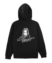RHINESTONE LOGO AND FACE ZIP UP SWEAT HOODIE