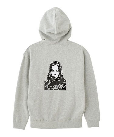 RHINESTONE LOGO AND FACE ZIP UP SWEAT HOODIE