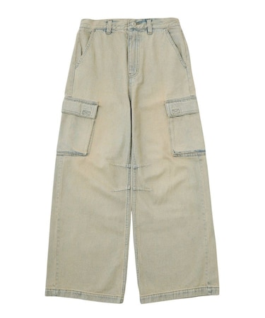 CURSIVE LOGO DENIM CARGO PANTS