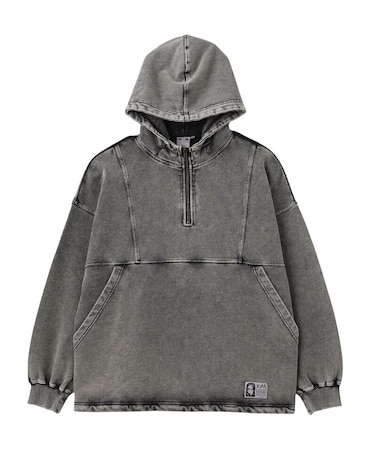FADED FACE LABEL ANORAK SWEAT HOODIE