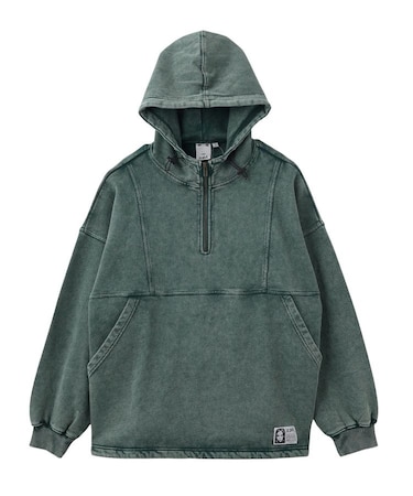 FADED FACE LABEL ANORAK SWEAT HOODIE
