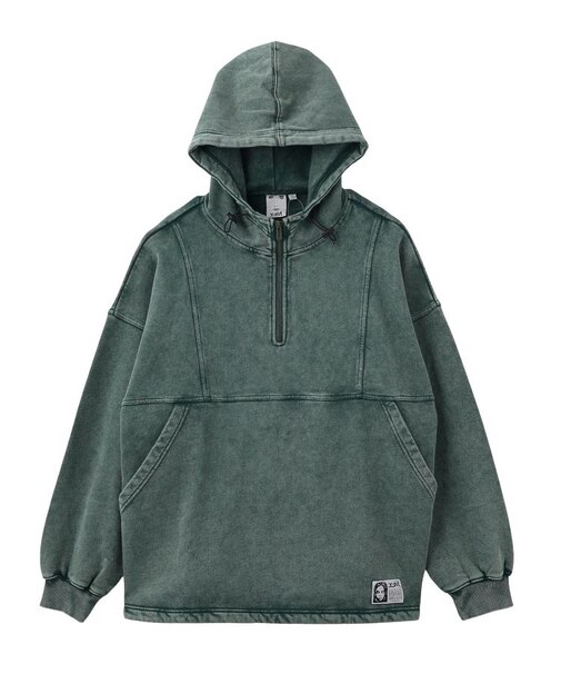 FADED FACE LABEL ANORAK SWEAT HOODIE