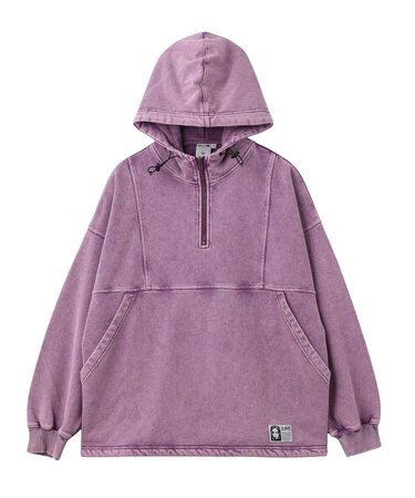 FADED FACE LABEL ANORAK SWEAT HOODIE