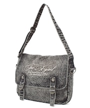 SCRIPT LOGO DENIM SHOULDER BAG