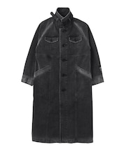 FADED STAND COLLAR LONG COAT