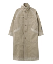 FADED STAND COLLAR LONG COAT