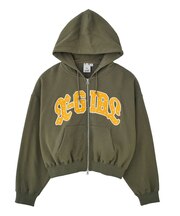 STUDDED LOGO ZIP UP SWEAT HOODIE