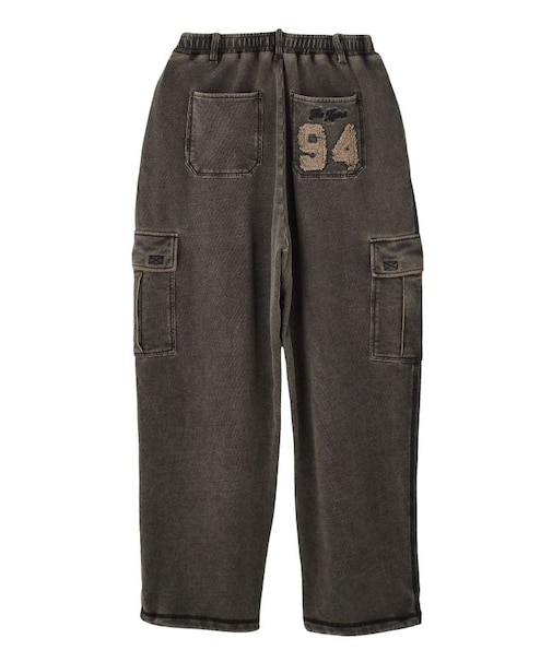 OVERDYED NUMBER PATCH CARGO SWEATPANTS