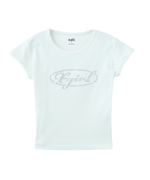 RHINESTONE OVAL CURSIVE LOGO S/S BABY TEE