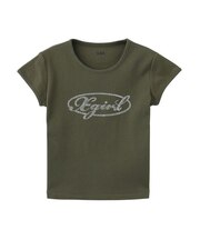 RHINESTONE OVAL CURSIVE LOGO S/S BABY TEE