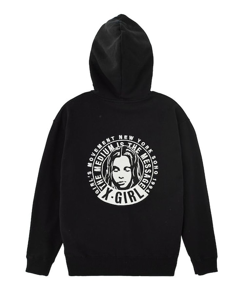 CIRCLE MESSAGE AND FACE ZIP UP SWEAT HOODIE