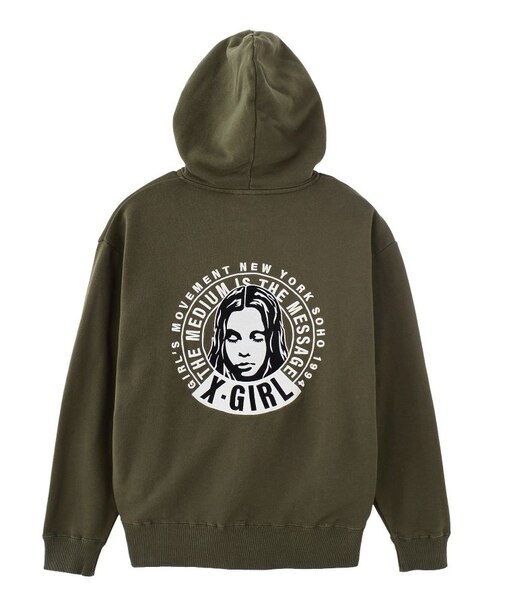 CIRCLE MESSAGE AND FACE ZIP UP SWEAT HOODIE