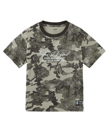 FADED CURSIVE SCRIPT LOGO CAMO S/S TEE