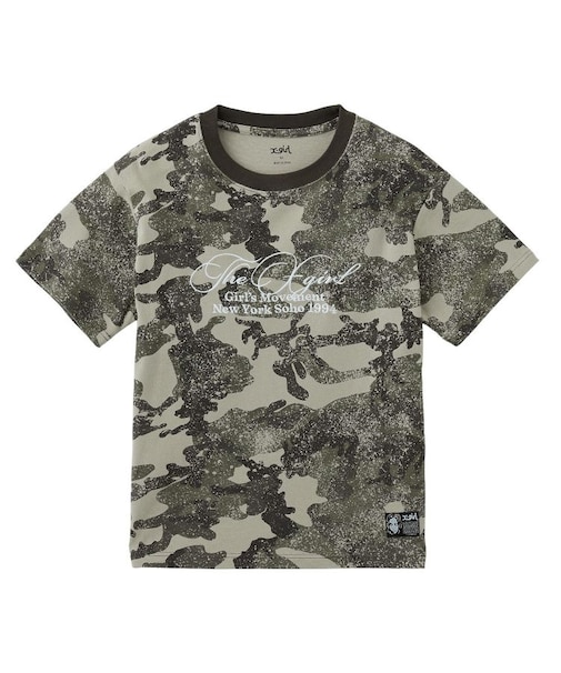 FADED CURSIVE SCRIPT LOGO CAMO S/S TEE