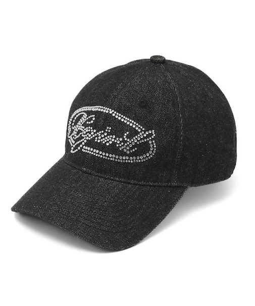 RHINESTONE OVAL LOGO 6PANEL DENIM CAP