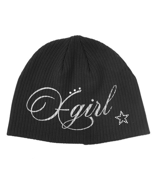 SPRAY LOGO AND STUDDED BEANIE｜エックスガールの通販｜&mall（アンド