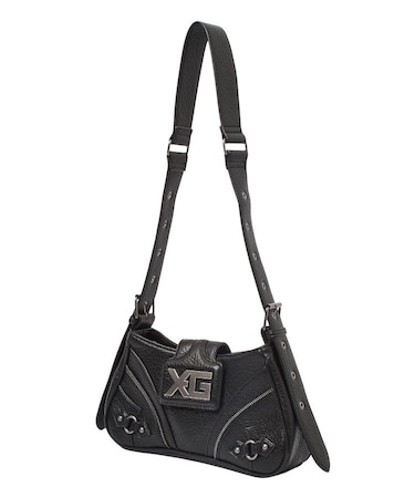 XG EMBLEM BUCKLE PANELED SHOULDER BAG
