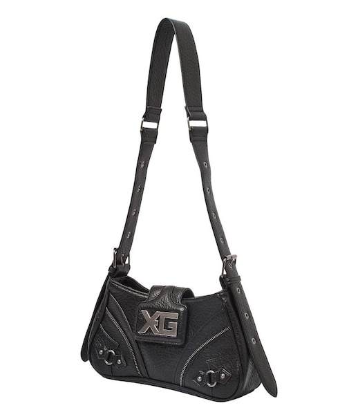 XG EMBLEM BUCKLE PANELED SHOULDER BAG