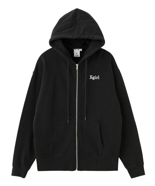 EMBROIDERED LOGO ZIP UP SWEAT HOODIE