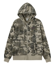 EMBROIDERED LOGO ZIP UP SWEAT HOODIE