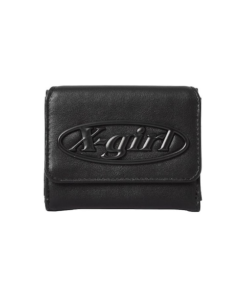 TONAL OVAL LOGO BUCKLE FAUX LEATHER MINI WALLET
